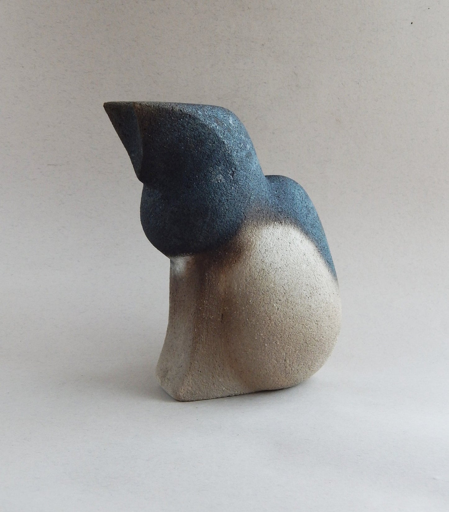 Ceramic Cat Sculpture – Black and Sand