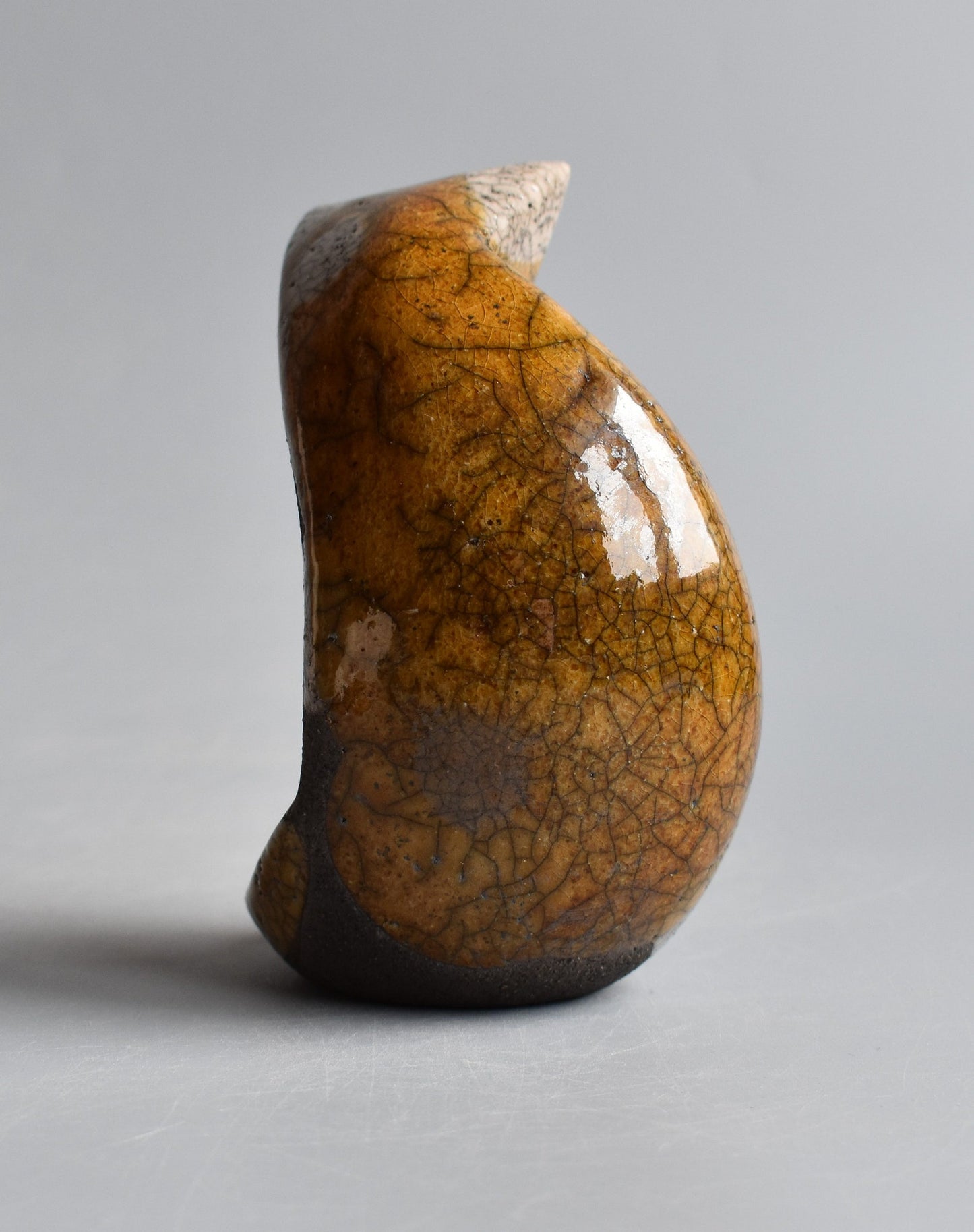 Ceramic Cat Figurine – Brown and Cream