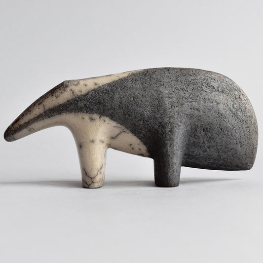 Ceramic Anteater Figurine – Grey and Cream