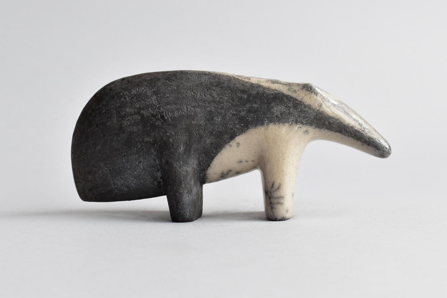 Ceramic Anteater Figurine – Grey and Cream