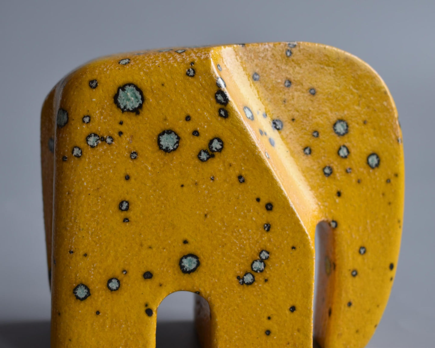 Ceramic Elephant Figurine – Yellow Speckled