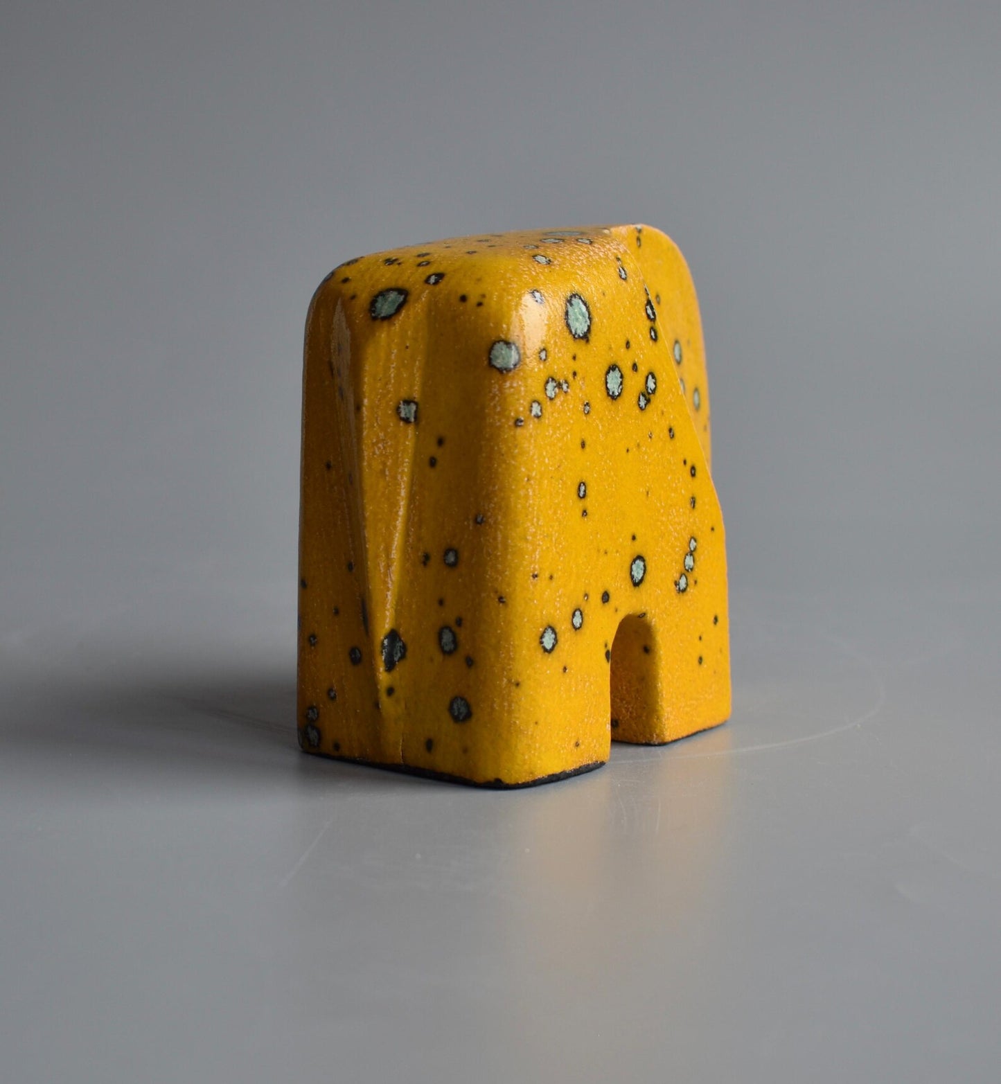 Ceramic Elephant Figurine – Yellow Speckled