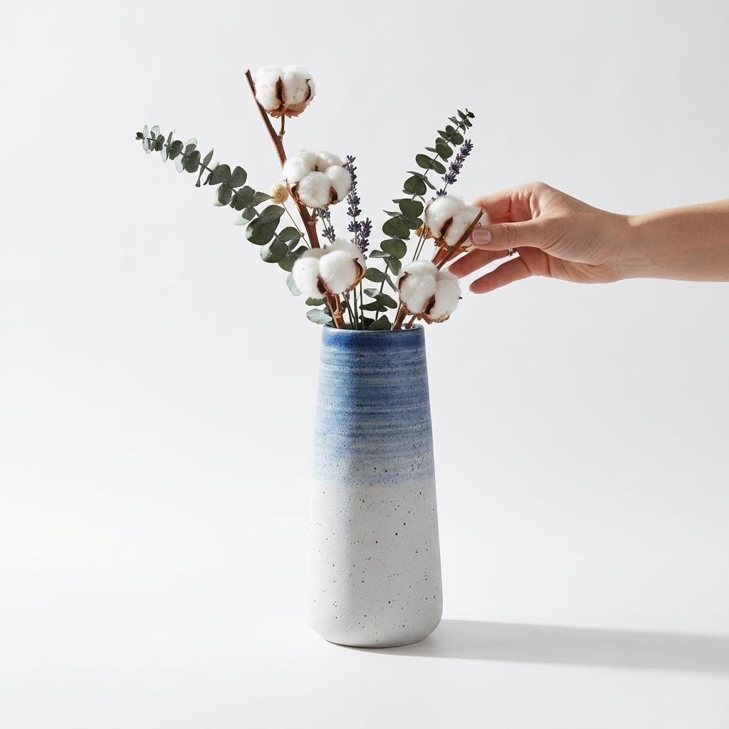Ceramic Porcelain Vase – Blue Ombre