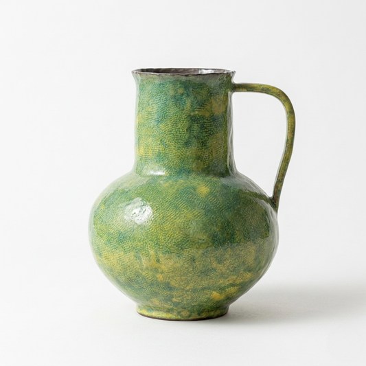 Ceramic Pitcher Vase – Green Glaze