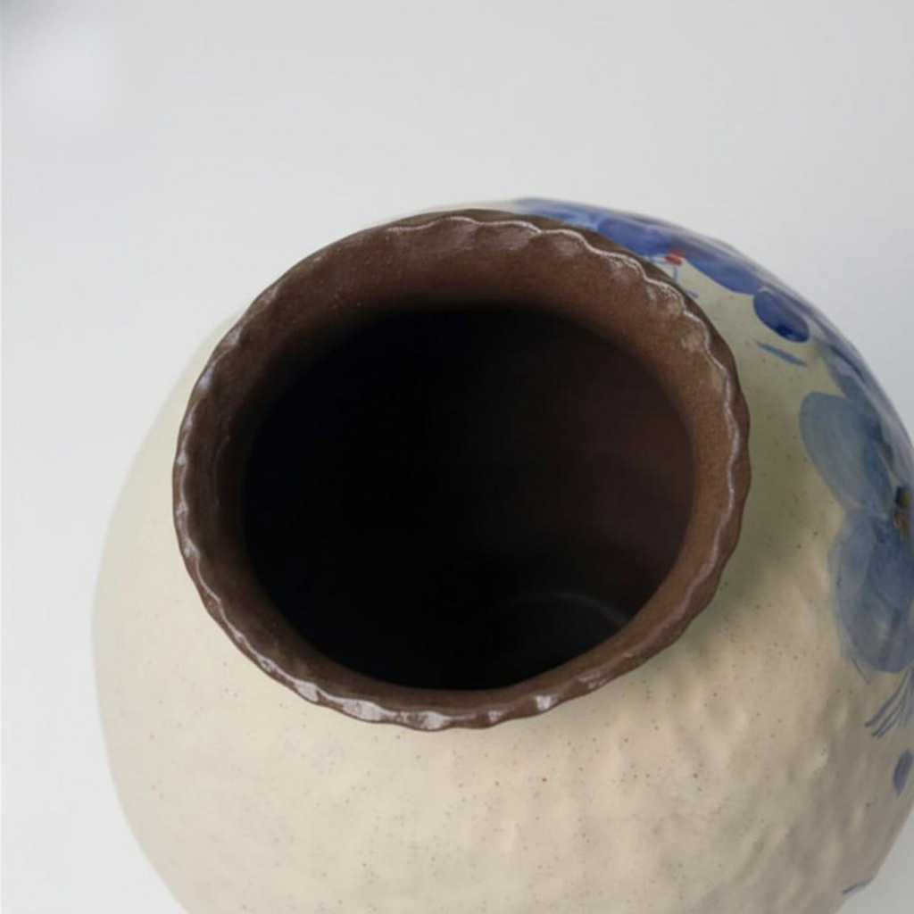 Ceramic Vase – Blue Floral Hand-Painted